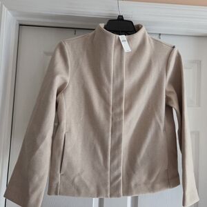 Banana Republic Melton Collar Light Oatmeal Heather  NWT
